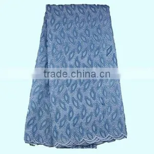 Bestway Popular African Lace Fabric Premium Swiss Voile Lace 100% Cotton SL0305-4 Sky Blue for Weddings thumbnail-1