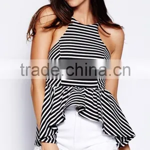 Sexy Cute Stripe off Shoulder Strap Lady Top Selling Products 2015 thumbnail-2