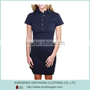 Dry Wicking Fabric Slim Fit Golf Dresses With Open-hem Sleeve thumbnail-1