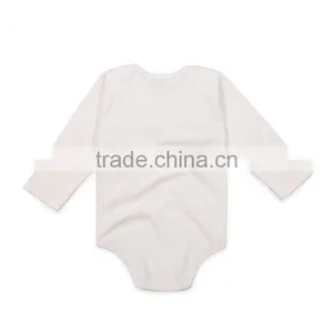 Wholesale Baby Cotton Romper Long Sleeve Plain Baby Onesie thumbnail-1