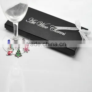 Cheap Wholesale Bar Accessories Table Decorations Christmas Wine Glass Charms Rings With Box thumbnail-3