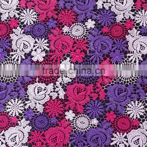 Polyester Colorful French Guipure Chemical Lace Fabric thumbnail-1