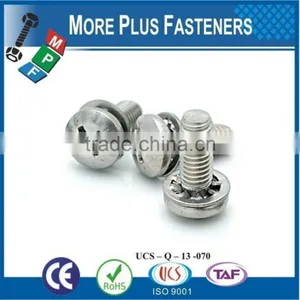 Made in Taiwan Black Head Trim Bright Zinc Plated Stainless Steel Philips Pan Head SEMS Screw thumbnail-1