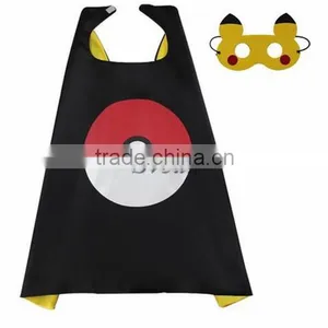 High Quality Pocket Monster Pikachu Cloak With Mask 70cm Halloween Cosplay Pokemon Pikachu Mask thumbnail-4