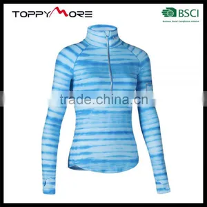 1/2 Zip Long Sleeve Quick Dry Soft Fitness Zebra Stripes T Shirt thumbnail-2