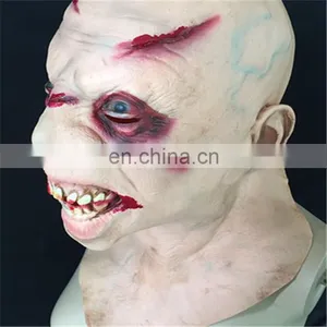 Halloween Mask Green Latex Terror Performing Party Devil Skeleton Mask thumbnail-2