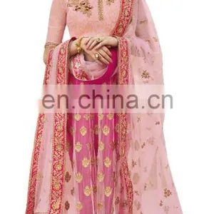 Wedding Wear Stylish Lehenga Choli + Bottom Pant Style Anarkali Suits Dress Material 2017 thumbnail-2