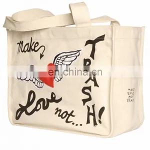 Wholesale Recyclable Cotton Shopping Bag/Fashion Reusable Eco-friendly Cheap Cotton Tote Bag thumbnail-5