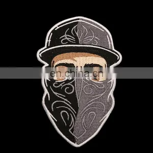 Man in Cap and Mask Embroidery Patch thumbnail-1