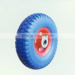Colorful Durable Without Air High Quality Rubber Wear-resisting Flat Free Wheels YPU002 thumbnail-1