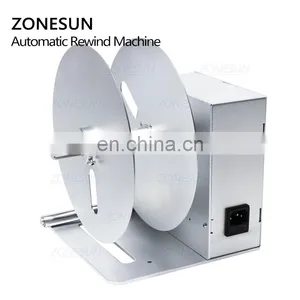 ZONESUN Digital Automatic Label Rewinder Clothing Tags Barcode Stickers Winding Machine Volume Label For Supermarket thumbnail-5