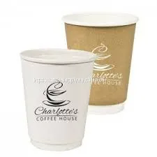 Coffee Shop Custom Printed Insulated Restaurant Supply Bulk Paper Cups to go Coffee Cups With Lids thumbnail-1