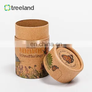 Bio Friendly Kraft Paper Tube Recyclable Plastic Free Cardboard Tube Custom Printed Cylinder Packaging thumbnail-3