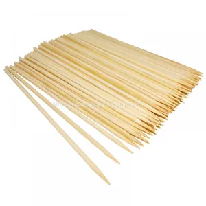 High Quality Round Bamboo Skewers 8 Inch x 3mm Diameter Round Bamboo Skewer Kabob Skewers thumbnail-1