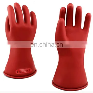 1 KV Long Low Voltage Class 0 Electric Worker Safety Hand Protection Latex Rubber Insulating Gloves thumbnail-2
