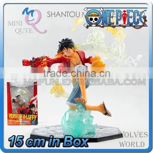 MINI QUTE 15 cm Japanese Anime One Piece Action Figure Battle Monkey D Luffy With Fire Gun Brinquedos Boys in Box NO.MQ 084 thumbnail-1