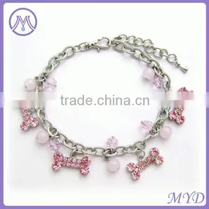 Customized Stainless Steel Chain With Crystal Bone Pet Necklace Jewelry thumbnail-1