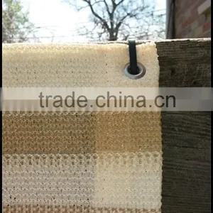 Ivory / Khaki / Brown Striped Outdoor Privacy Screen Net Mesh For Deck, Balcony, Fence, Pool or Patio. 34" H x 184" L INCHES thumbnail-3