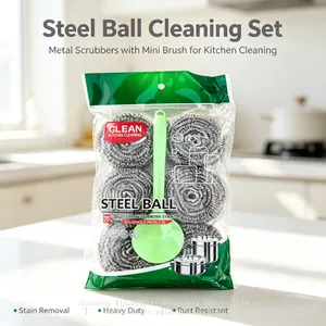 Heavy Duty Stainless Steel Scourer Metal Scrubber for Burnt Grease Cleaning thumbnail-2