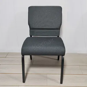 Durable High Quality Steel Frame Comfortable Padded Commercial Modern Church Chairs Metal thumbnail-3