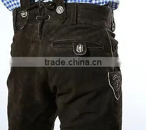 Herren Kniebund Lederhosen in Cow Suede Leather/ German Outfit Trachten Wears Pants,shorts thumbnail-4