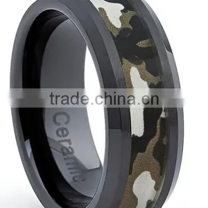 Wholesale Black Ceramic Military Camo Ring thumbnail-1