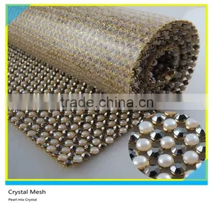 3mm Crystal Rhinestone Mesh Trim Ss10 Clear Crystal Silver Base thumbnail-3