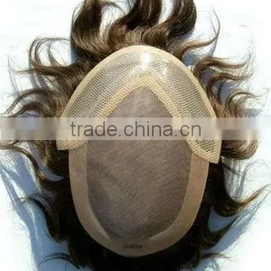 6 Inch Injected Thin Skin Human Hair Toupee Hair Pieces Injected thumbnail-1