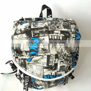 2016 Fancy Looking Korean Style Pre Printed Canvas Backpack thumbnail-4