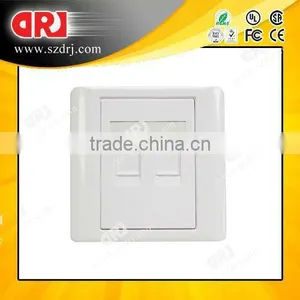 Rj45 86 Type Dual Port Modular Wall Faceplate thumbnail-1