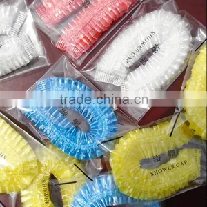 Factory Wholesale Disposable Plastic PE Strip Shower Cap for Hotel thumbnail-1