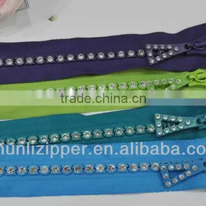 NO 8 Rhinestone/diamond/crystal Zipper thumbnail-3