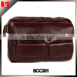 Brown Men's Genuine Leather Cowhide Messenger Shoulder Waist Bag Bum Bag thumbnail-1