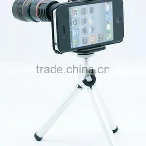 12X Zoom Telescope Phone Camera Lens Kit Tripod Case for Apple IPhone 4 4S 4G thumbnail-1