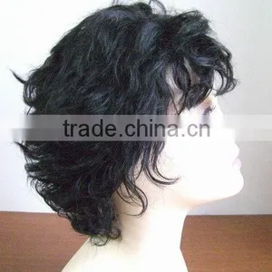 Wholesale Stock Virgin Curly Remy Brazilian Hair Short Lace Full Wigs thumbnail-3