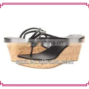 Fashion Flip Flop Wood Wedge Slippers thumbnail-1
