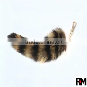 100% Real Raccoon Tail Fur for Bag Accessories thumbnail-3