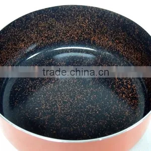 New Ceramic and Orange Marble Coating Press Aluminum Casserole Pot With Comfortable Handles Quality Choice thumbnail-2