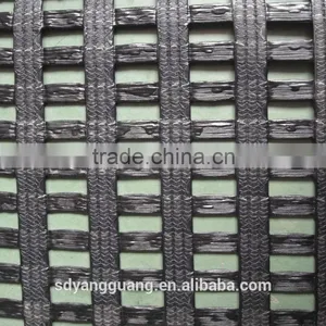 Oil-soluble PVC High Strength Uniaxial Warp-knitting Polyester Geogrid thumbnail-1