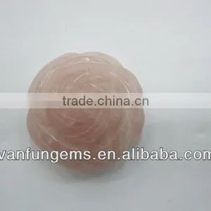 Natural Semi-precious Jewelry Stone Hand Carved Rose Flower For Ring thumbnail-1
