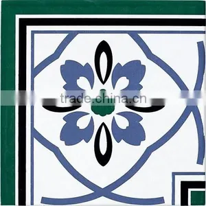 Fashionabe Blue Square Flower Porcelain Tile 20*20cm thumbnail-1