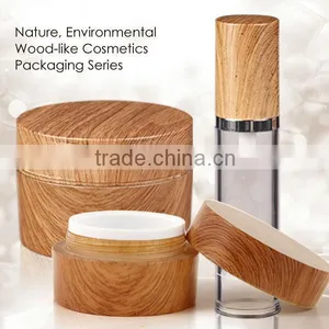 Wooden Cosmetic Jars Empty Plastic thumbnail-1
