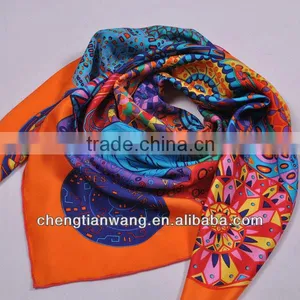Best-selling Scarf Shawl, Lady's Fashion 140cm Square 100% Silk Scarf Shawl thumbnail-1