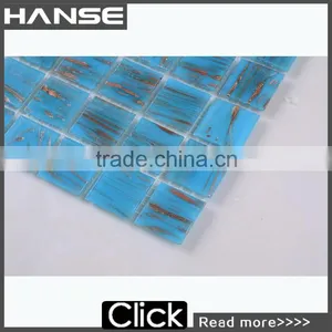 G32 Blue Color With Dots Hot Melt Backsplash Tile Glass Mosaic thumbnail-2