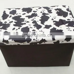 Multi-function Rectangle Folded Leahter Storage Box Stool thumbnail-1