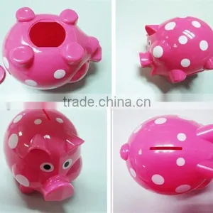 Colorful Kids Cheap Plasitc Piggy Banks in Lovely Pig Shape thumbnail-1