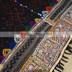 Antique Rabari Scarve Vintage Rabari Shawl Gypsy Kutch Rabari Blanket Throw Rabari Tapestry Wall Hanging thumbnail-3