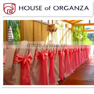 Red Organza Chair Sashes For Wedding Decoration thumbnail-1