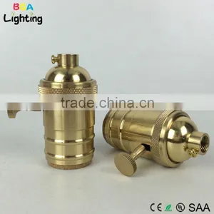 CE E27 Brass Light Socket Cord Set Socket With Switch thumbnail-2