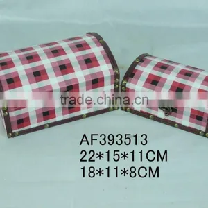 Wood Fabric Colored Sash Gift Jeweled Box thumbnail-1